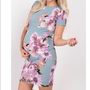 Pinkblush Floral Maternity Fitted Dress